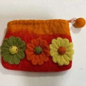 Rising Tide Wool Boho Coin Purse